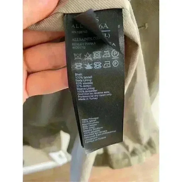 All saints bexley‎ Parker hooded lightweight jacket XS oversized fits up to XL - Picture 12 of 13